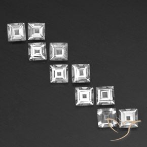 3.81ctw Natural Branco Topázio, Quadrado, VVS-VS