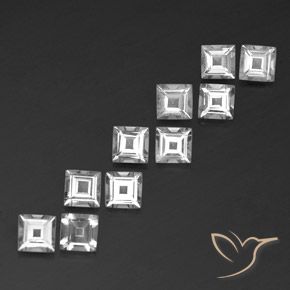 Pedras preciosas de Topázio Branco natural de 3.81 ct, Quadrado, VVS-VS