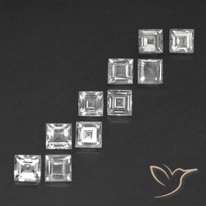 Pedras preciosas de Topázio Branco claro natural de 4.21 ct, Quadrado, VS