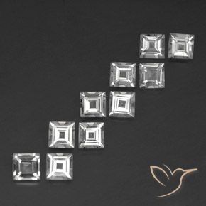 Pedras preciosas de Topázio Branco claro natural de 3.99 ct, Quadrado, VS