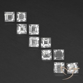 4.92ctw Natural Branco Topázio, Quadrado, VS