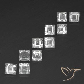 Pedras preciosas de Topázio Branco natural de 4.92 ct, Quadrado, VS