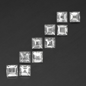 Pedras preciosas de topázio branco natural de  ct, quadrado, VS