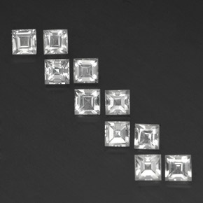 Pedras preciosas de topázio branco natural de 5,06 ct, quadrado, VS