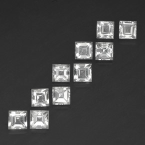 Pedras preciosas de topázio branco natural de 5,06 ct, quadrado, VS