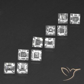 Pedras preciosas de Topázio Branco claro natural de 5.19 ct, Quadrado, VS