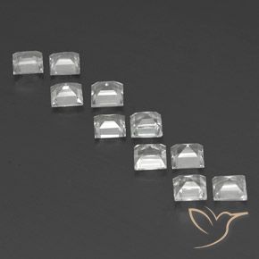 Pedras preciosas de Topázio Branco claro natural de 4.12 ct, Quadrado, VVS-VS