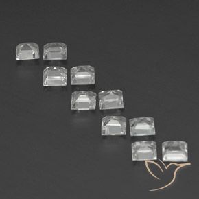 Pedras preciosas de Topázio Branco claro natural de 4.17 ct, Quadrado, VVS-VS