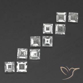 Pedras preciosas de Topázio Branco natural de 3.88 ct, Quadrado, VVS-VS