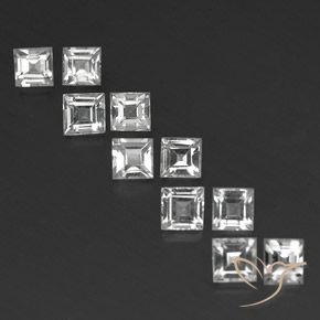 Pedras preciosas de topázio branco natural de 5,27 ct, quadrado, VVS-VS