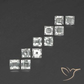 Pedras preciosas de Topázio branco quente natural de 4.00 ct, Quadrado, VVS-VS