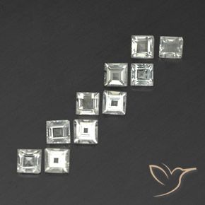 Pedras preciosas de Topázio branco quente natural de 3.88 ct, Quadrado, VVS-VS