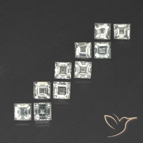Pedras preciosas de Topázio branco quente natural de 5.07 ct, Quadrado, VVS-VS