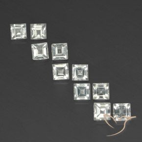 4.88ctw Natural branco quente Topázio, Quadrado, VVS-VS