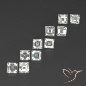 Pedras preciosas de Topázio branco quente natural de 4.88 ct, Quadrado, VVS-VS
