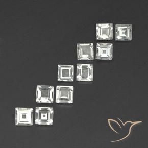 Pedras preciosas de Topázio branco quente natural de 3.62 ct, Quadrado, VVS-VS