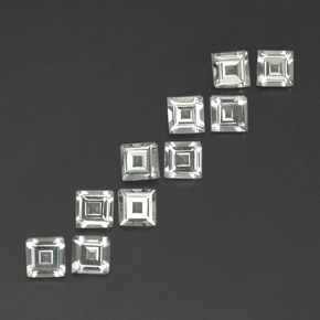 Pedras preciosas de topázio branco natural de  ct, quadrado, VVS-VS