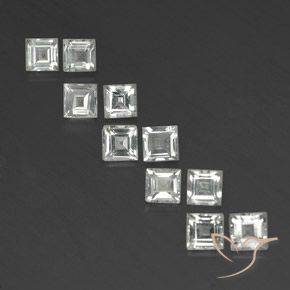 4.80ctw Natural branco quente Topázio, Quadrado, VVS-VS