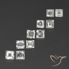 Pedras preciosas de Topázio branco quente natural de 4.80 ct, Quadrado, VVS-VS