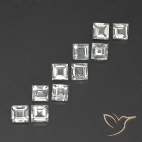 Pedras preciosas de Topázio branco quente natural de 4.28 ct, Quadrado, VVS-VS