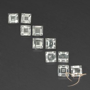 3.91ctw Natural branco quente Topázio, Quadrado, VVS-VS