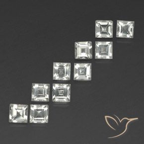 Pedras preciosas de Topázio branco quente natural de 4.59 ct, Quadrado, VS