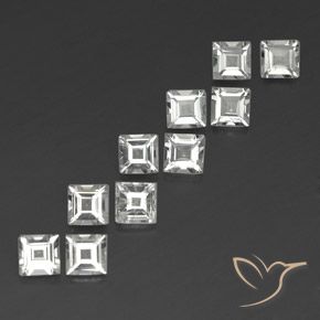 Pedras preciosas de Topázio branco quente natural de 3.96 ct, Quadrado, VS