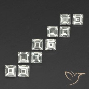 Pedras preciosas de Topázio branco quente natural de 3.86 ct, Quadrado, VVS-VS