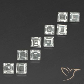 Pedras preciosas de Topázio branco quente natural de 4.04 ct, Quadrado, VS