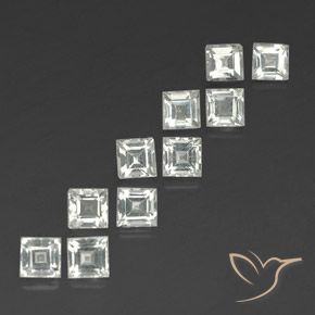 Pedras preciosas de Topázio branco quente natural de 4.61 ct, Quadrado, VVS-VS