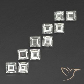 Pedras preciosas de Topázio branco quente natural de 3.84 ct, Quadrado, VVS-VS