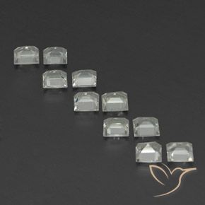 Pedras preciosas de Topázio branco quente natural de 3.84 ct, Quadrado, VVS-VS