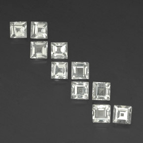 Pedras preciosas de topázio branco natural de  ct, quadrado, VVS-VS