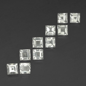 Pedras preciosas de topázio branco natural de  ct, quadrado, VVS-VS