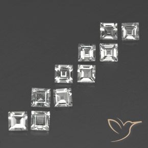 Pedras preciosas de Topázio Branco claro natural de 4.20 ct, Quadrado, VS