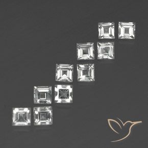 Pedras preciosas de Topázio branco quente natural de 3.99 ct, Quadrado, VS