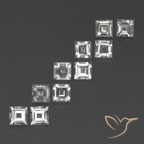 Pedras preciosas de Topázio Branco claro natural de 4.12 ct, Quadrado, VS