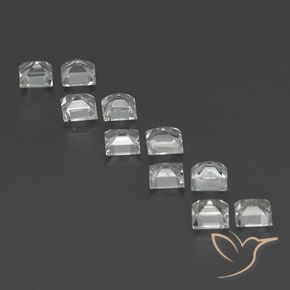 Pedras preciosas de Topázio Branco claro natural de 4.12 ct, Quadrado, VS