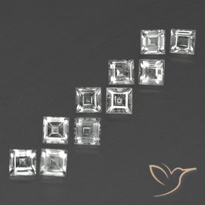 Pedras preciosas de Topázio Branco claro natural de 5.06 ct, Quadrado, VS