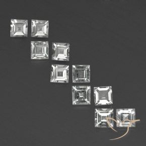 3.97ctw Natural branco quente Topázio, Quadrado, VS