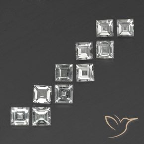 Pedras preciosas de Topázio branco quente natural de 3.97 ct, Quadrado, VS