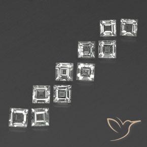 Pedras preciosas de Topázio branco quente natural de 4.17 ct, Quadrado, VS