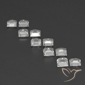 Pedras preciosas de Topázio Branco claro natural de 3.82 ct, Quadrado, VS