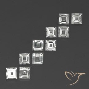 Pedras preciosas de Topázio branco quente natural de 4.09 ct, Quadrado, VS