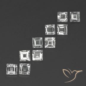 Pedras preciosas de Topázio Branco claro natural de 4.16 ct, Quadrado, VS