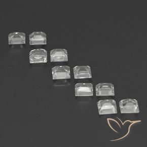 Pedras preciosas de Topázio Branco claro natural de 4.16 ct, Quadrado, VS