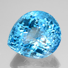 Topázio azul natural 156,20ct, formato de pêra, VVS-VS