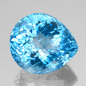 Topázio azul natural 156,20ct, formato de pêra, VVS-VS
