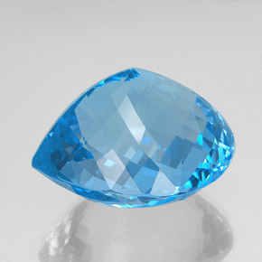 Topázio azul natural 156,20ct, formato de pêra, VVS-VS