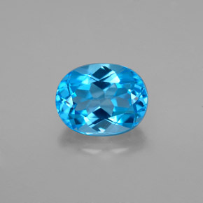 Topázio azul natural 2,71ct, corte oval, VVS-VS